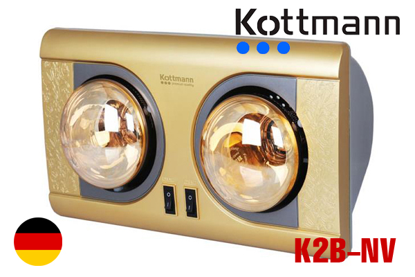 ĐÈN SƯỞI NHÀ TẮM KOTTMANN  2 BÓNG K2B-NV