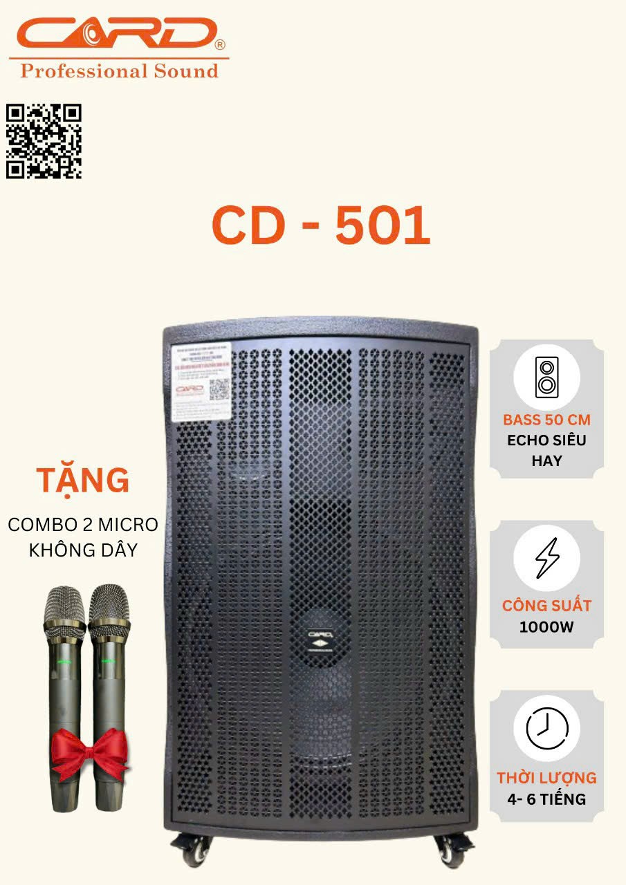 LOA KÉO GỖ 5 TẤC CARD CD-501