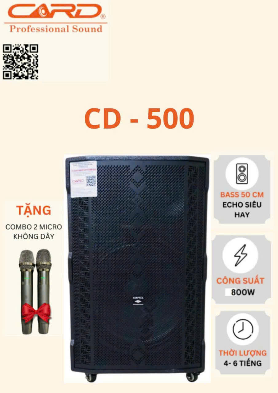 LOA KÉO GỖ 5 TẤC CARD CD-500(MẪU MỚI)